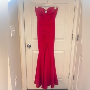 Pink Sweetheart Strapless Prom Gown